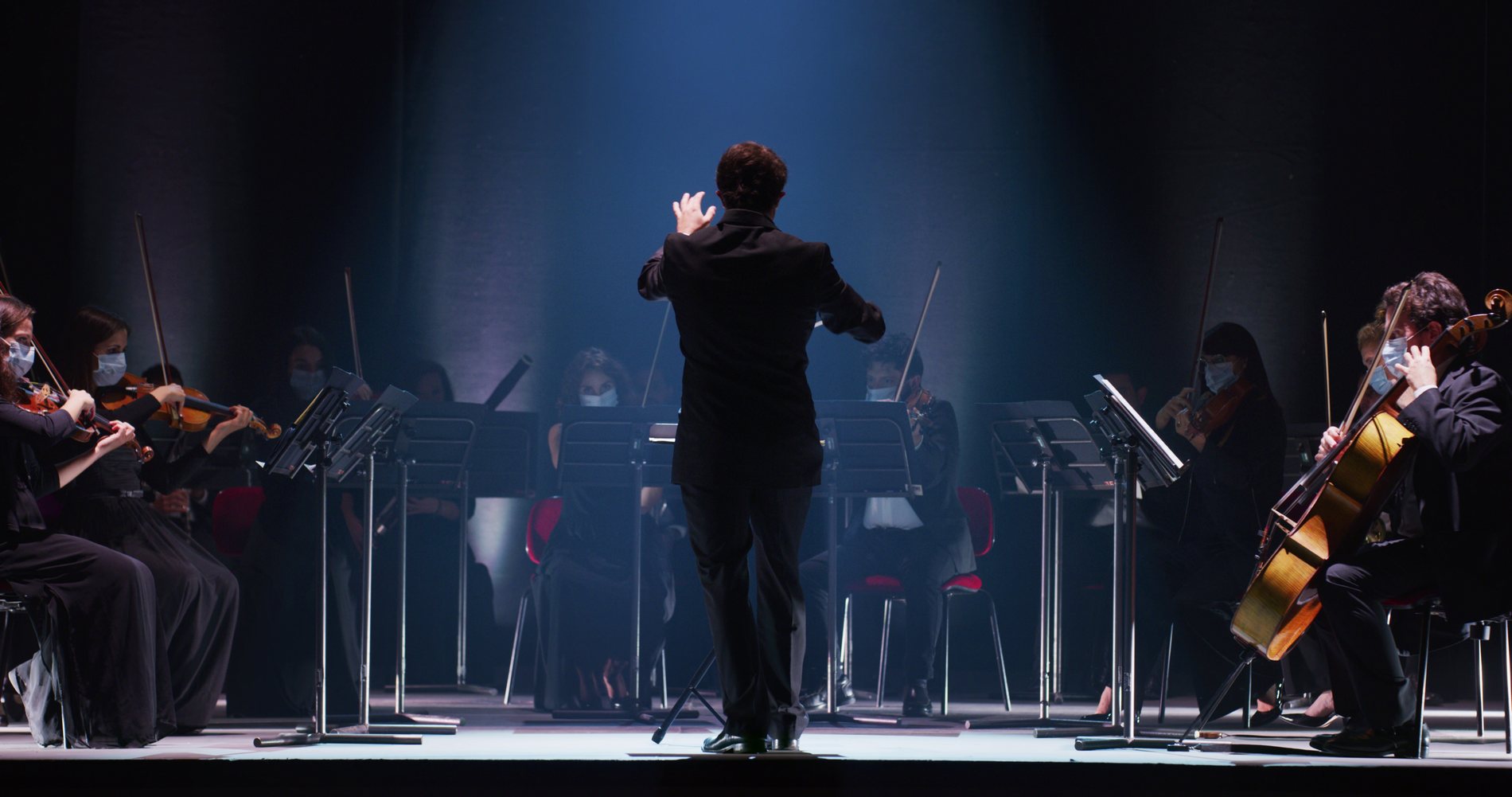 Orchestra performing on stage
