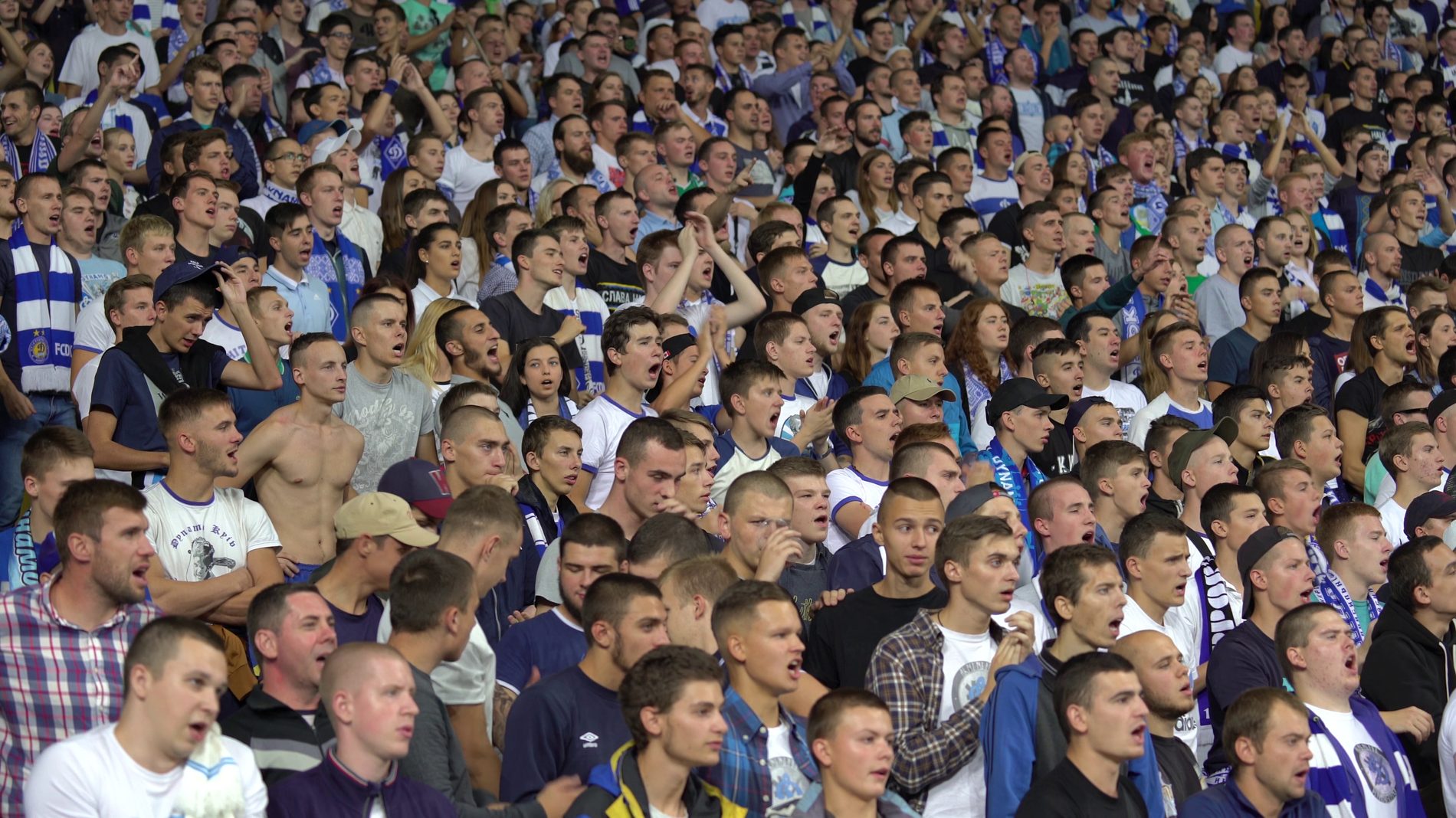 Packed stadium crowd