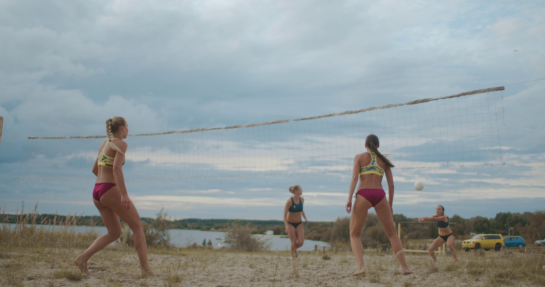 Beach volleyball match
